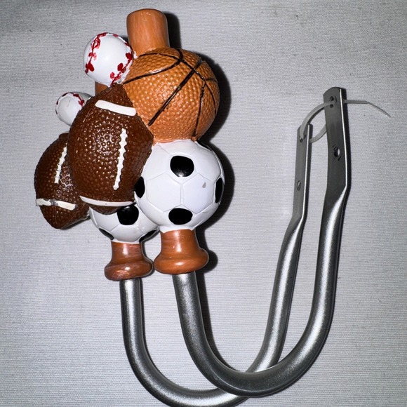 Other - Sports Curtain/Wall Hook Set of 2 Basketball Football Soccer Baseball Kids Room